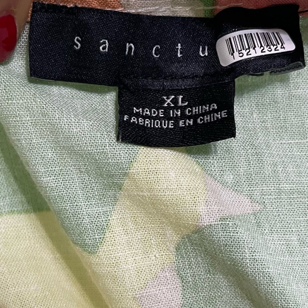 Sanctuary Get Away Dress Floral Sleeveless Strappy Tie-Back Maxi Midi Linen - Picture 10 of 14